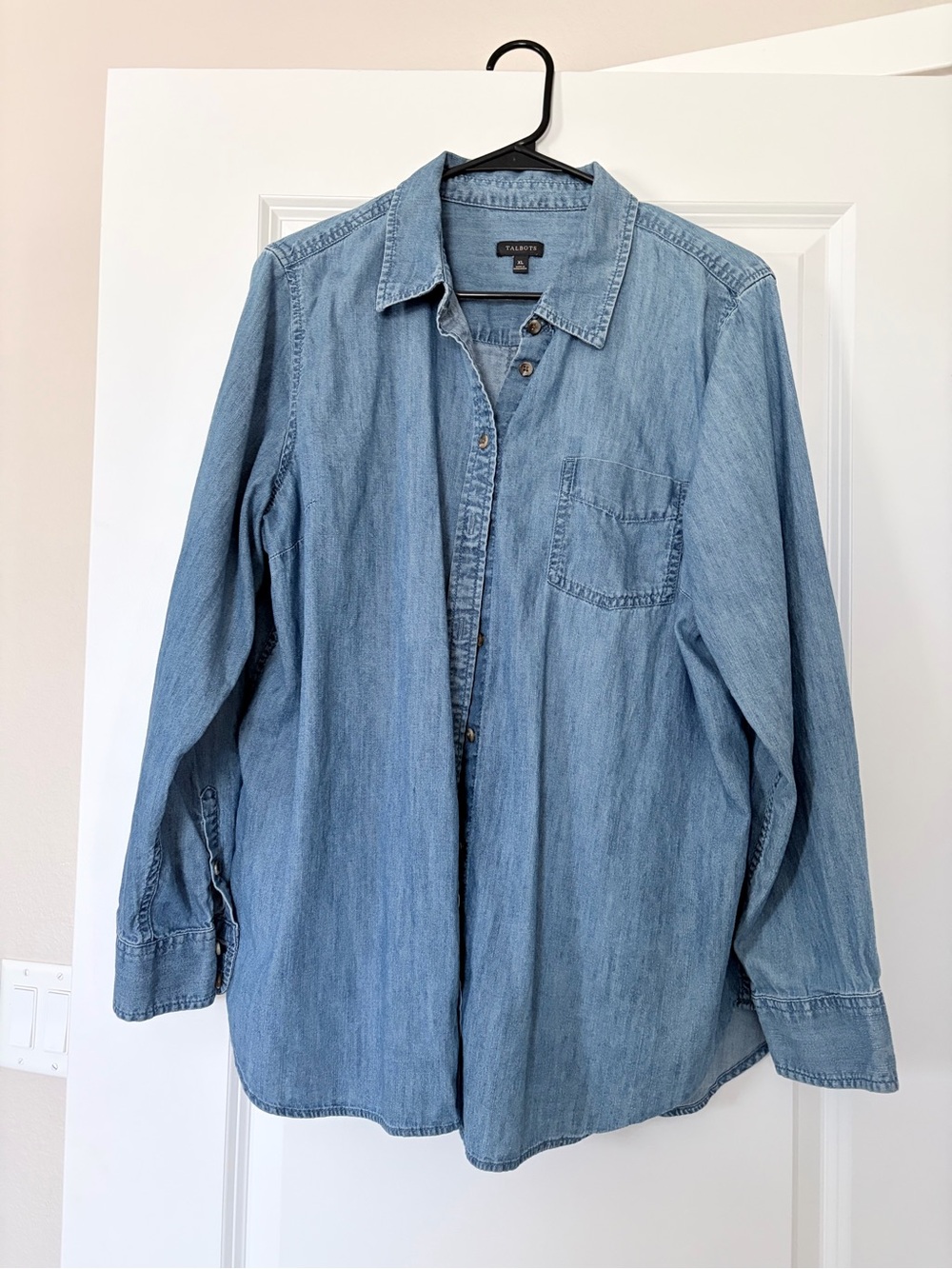 Talbots Light Blue Denim Button-Down Shirt